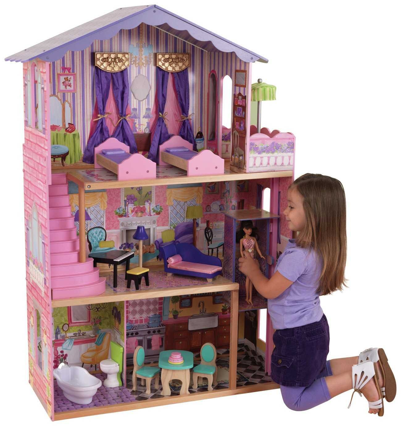 Drewniany domek dla lalek KindKraft "Mój wymarzony Dwór" duży 126 cm