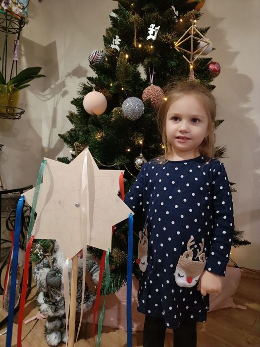 Вертепна зірка, з фарбами, стрічка, зірка колядника