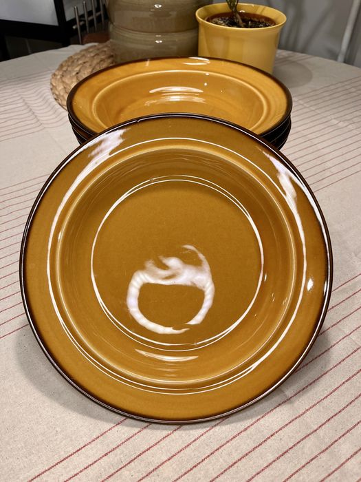 Talerze głębokie PRL Pruszków Porcelit 5 szt