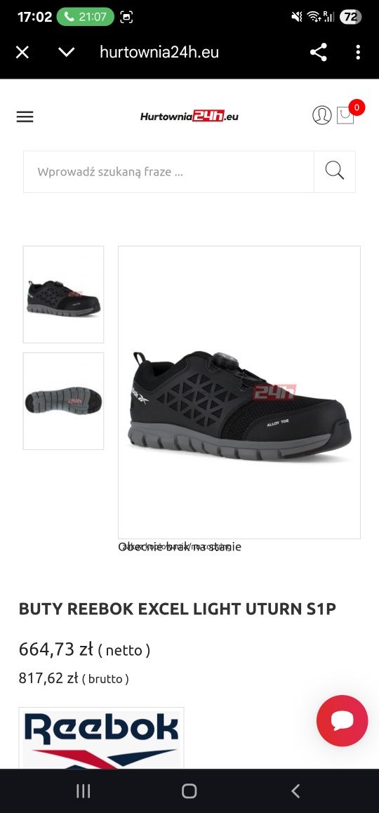 Buty robocze Reebok Boa S1P r.41