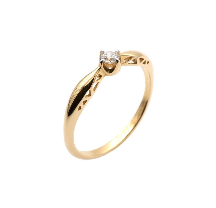 Złoty pierścionek zaręczynowy  -P/3