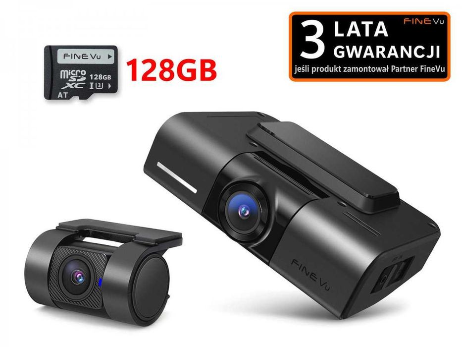 Wideorejestrator FineVu GX400 2CH 128 GB QHD + FHD WiFi Kielce montaż