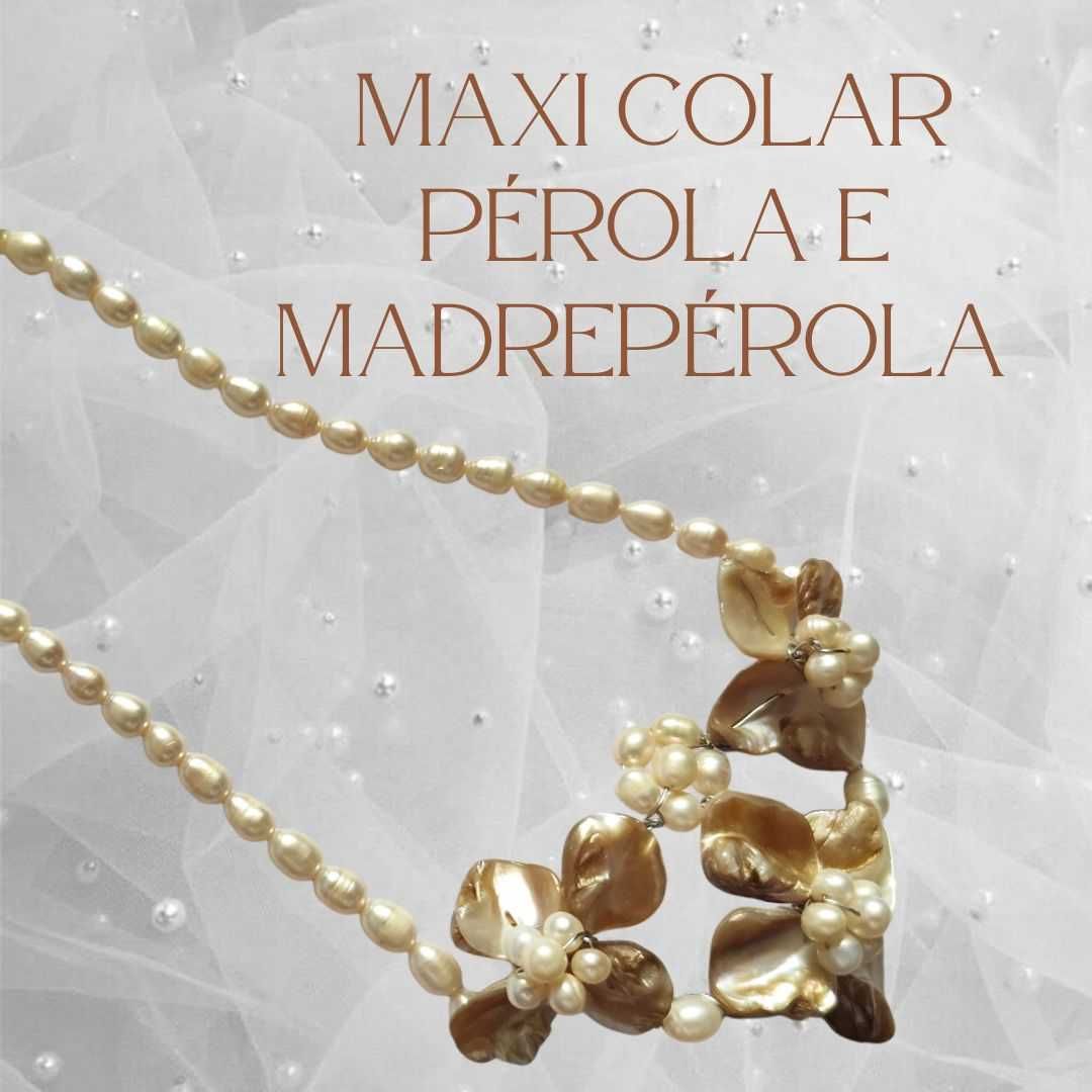 Maxi Colar de Pérola e Madre Pérola