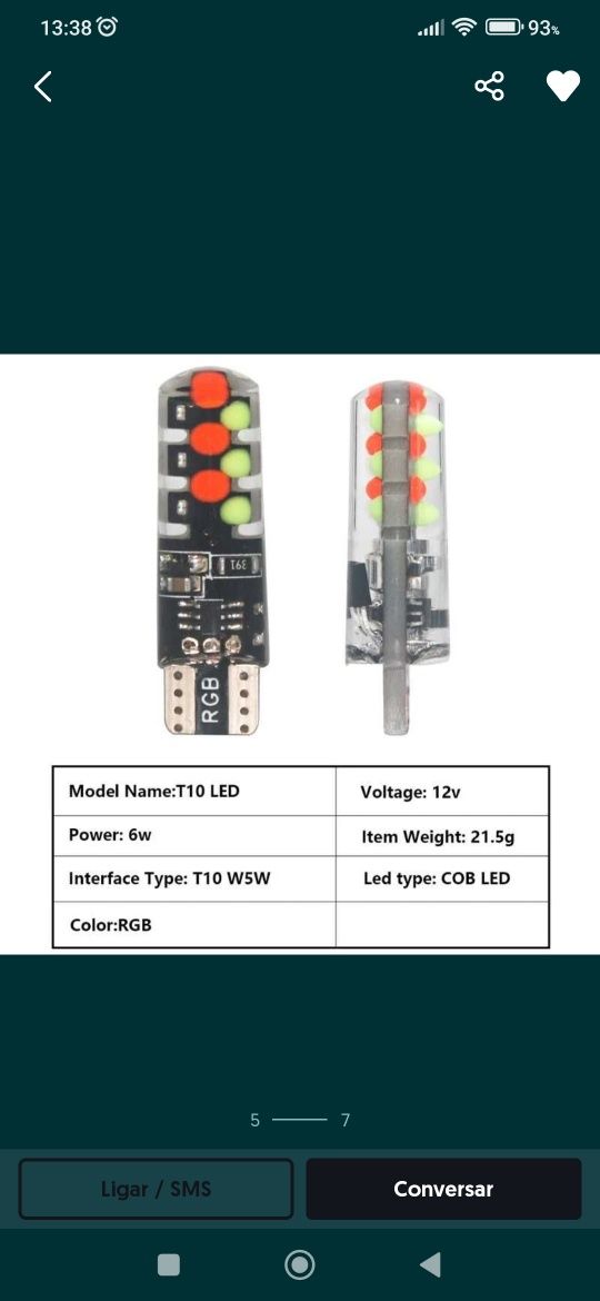 Mínimos led com comando rgb