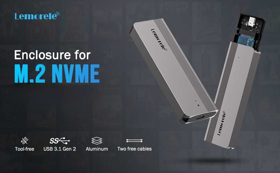 Внешний корпус (карман) для SSD дисков Lemorele M.2 2280 NVME PCIe
