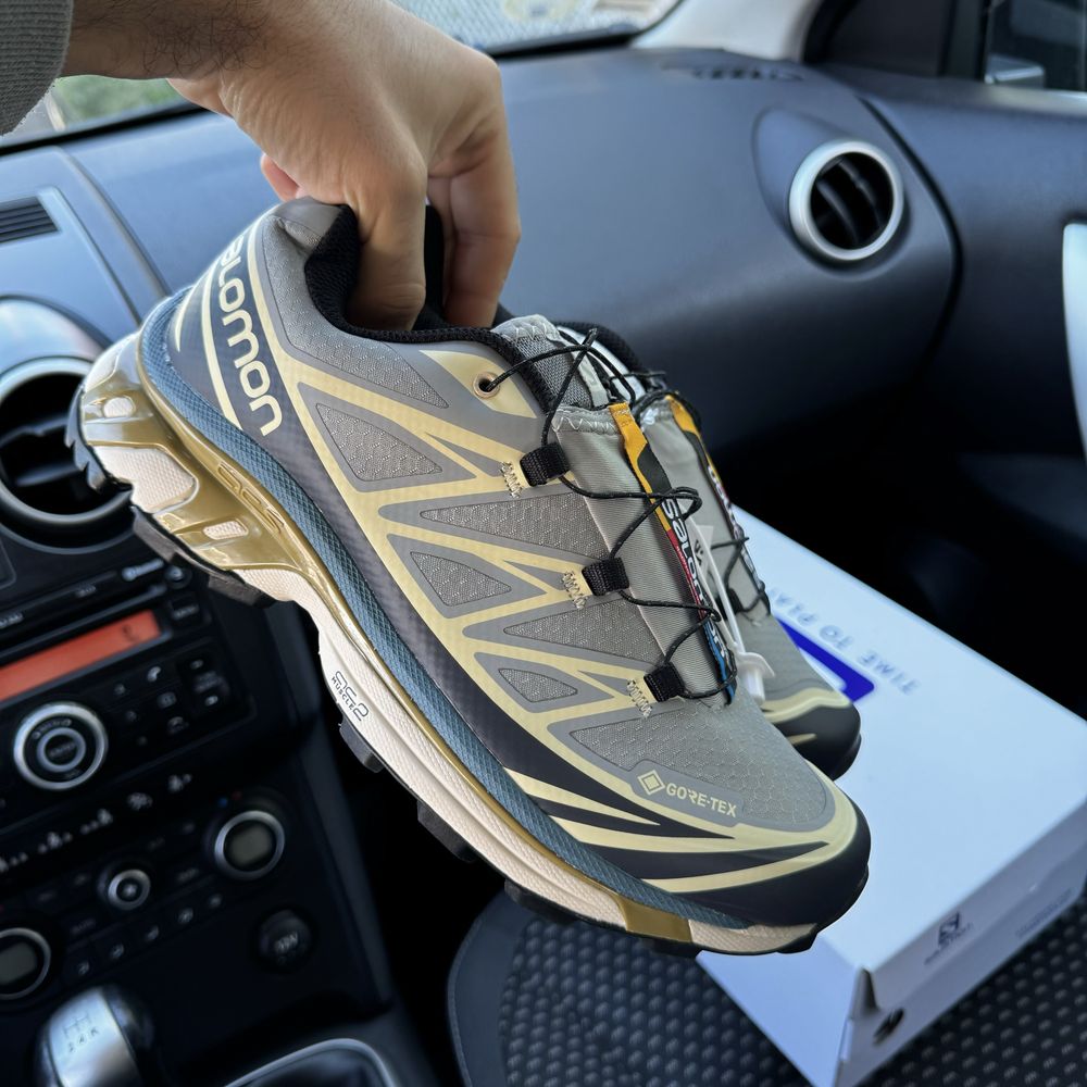 Чоловічі термо кросівки саломон Salomon XT6 beige Gore Tex осінь зима