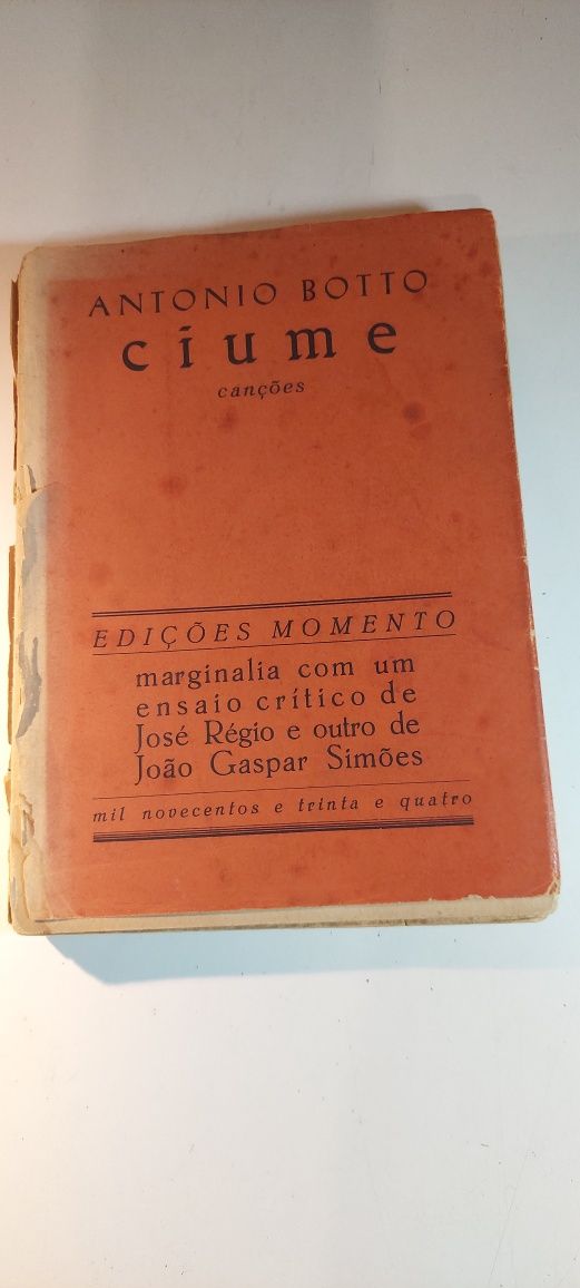 Ciume - Antonio Botto (1ª edição, 1934)