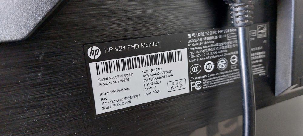 Monitor HP V24 FHD *avariado*