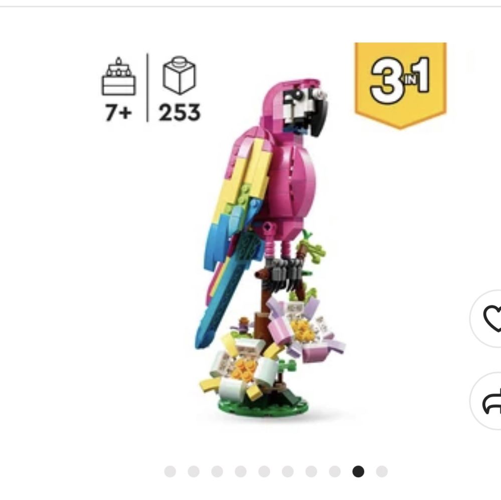 LEGO Creator 3w1 Egzotyczna, różowa papuga