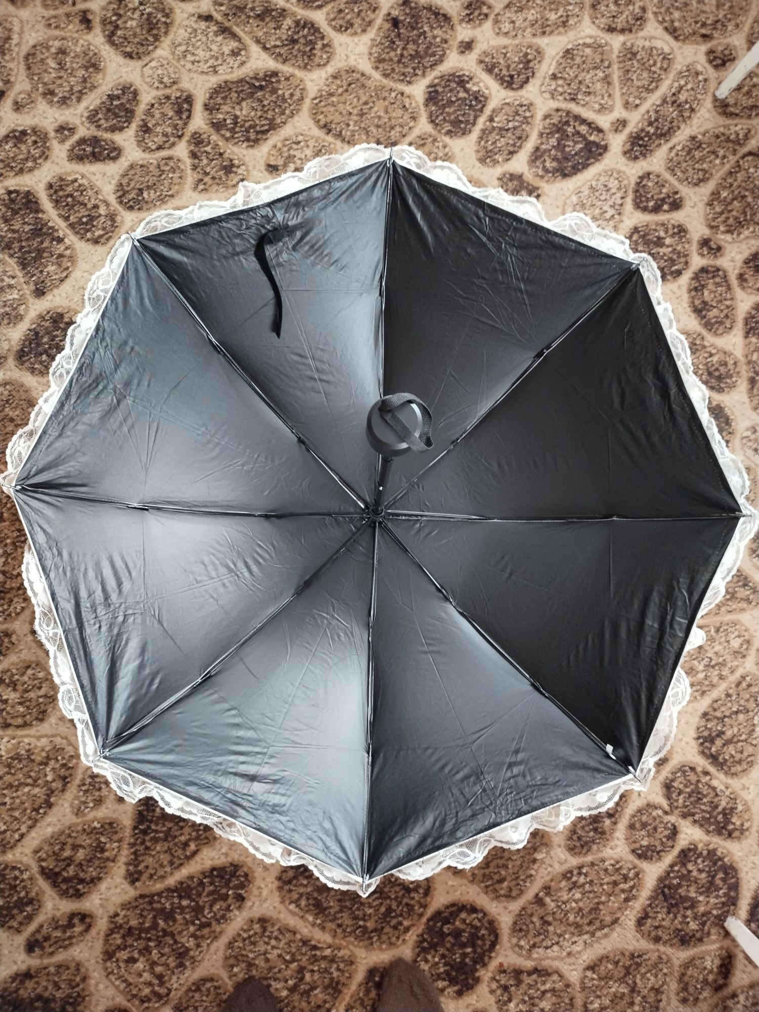 Сонцезахисна парасолька з мереживом (дощ+сонце)