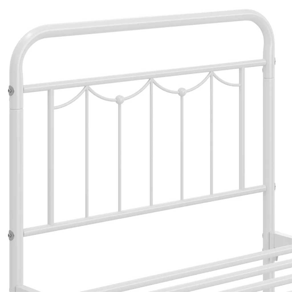 Łóżko pojedyncze białe 90x190cm z metalową ramą ,zagłówkiem,podnóżkiem