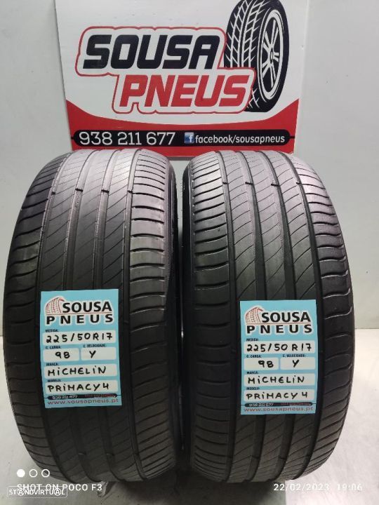 2 pneus semi novos 225-50r17 michelin - oferta dos portes