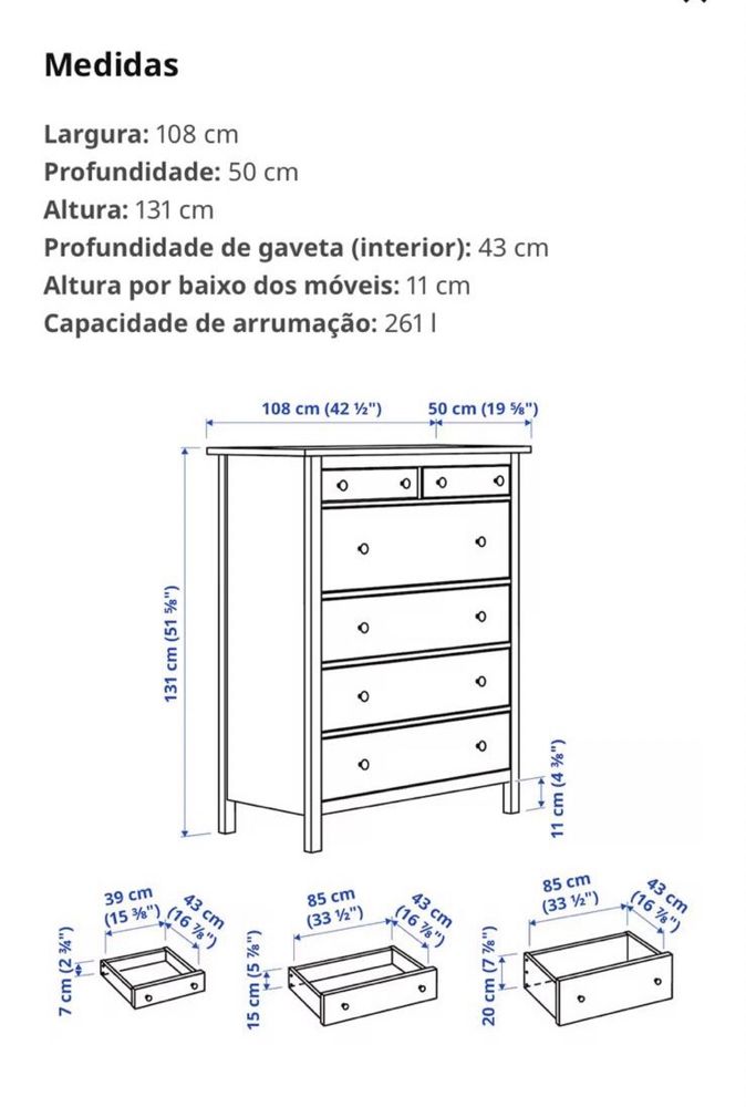 Comoda HEMNES (108x131cm)