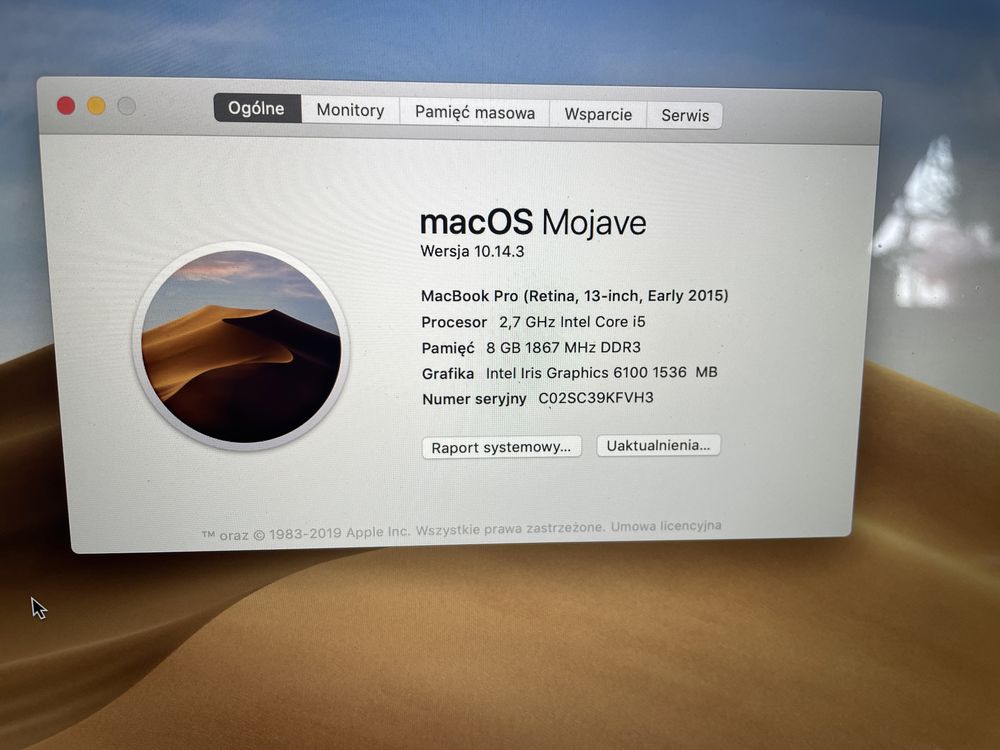 Apple Macbook Pro 13” Retina i5 8GB 256SSD