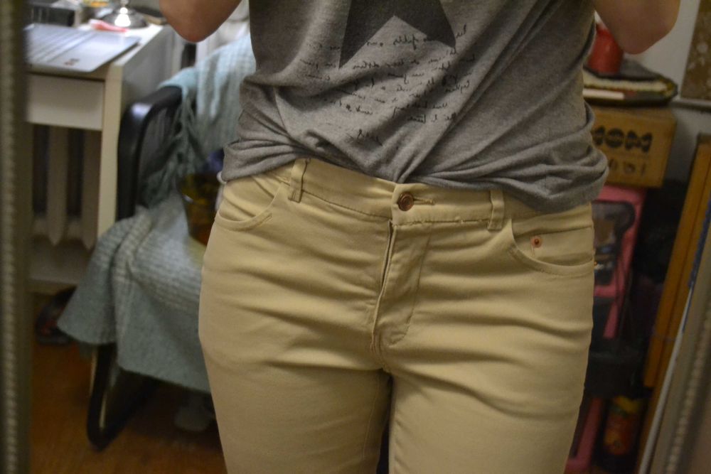 Jasne beżowe spodnie skinny H&M 36 S / 34 XS 97% bawełna