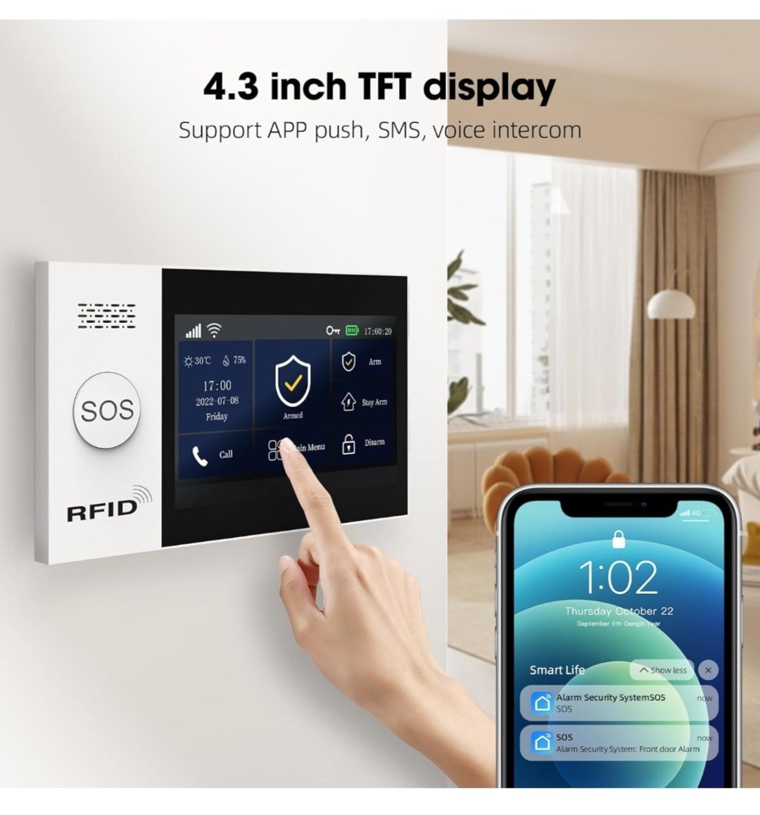 Zestaw alarmowy WiFi + GSM 4G, bezprzewodowy system alarmowy SmartHome