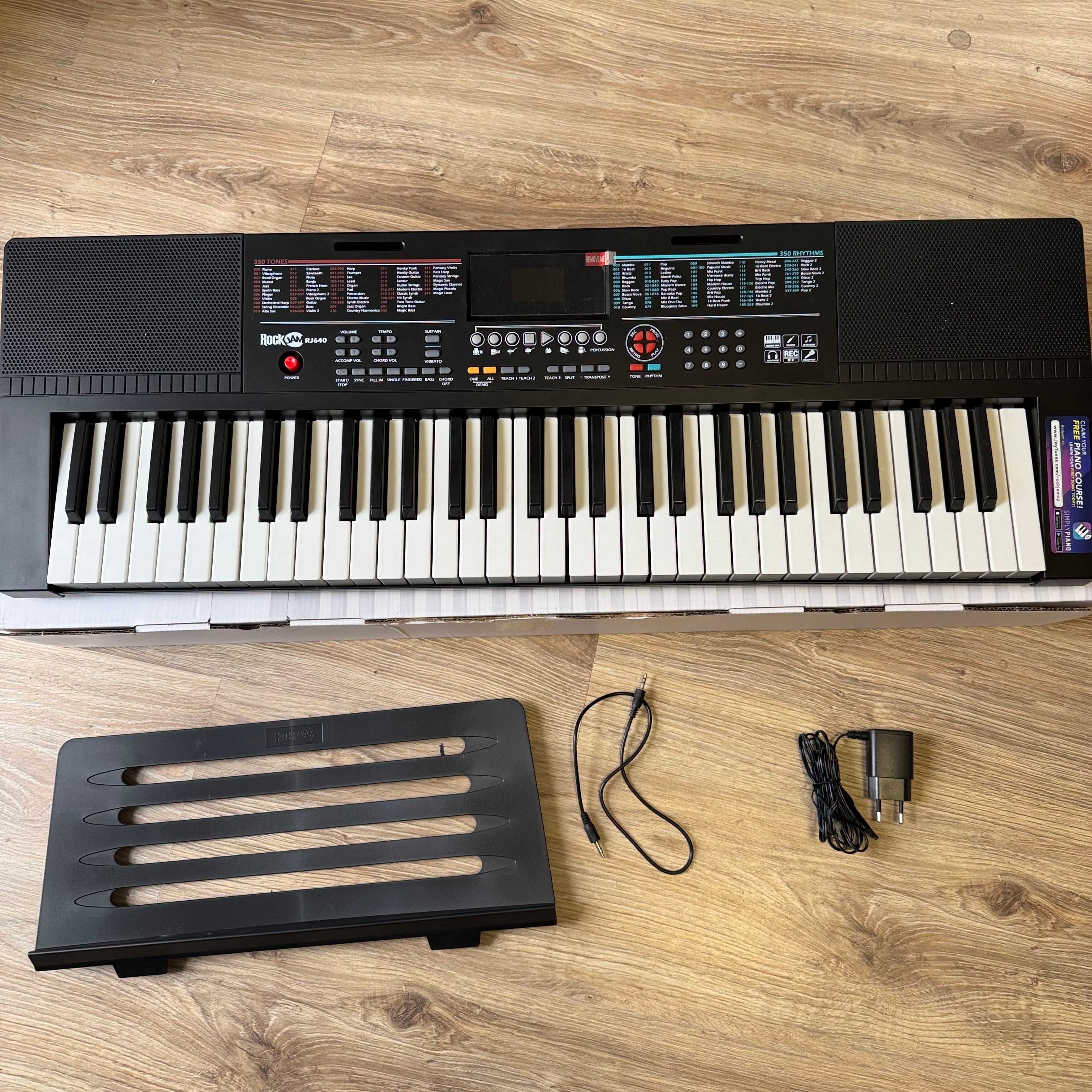 Rockjam RJ640 Keyboard, Czarny/Biały, 61 Klawiszy