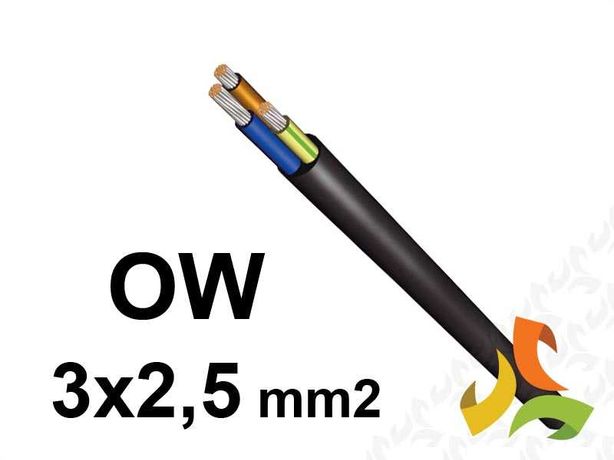 Kabel gumowy OW ŻO 3x2,5mm Nowy 100 mb