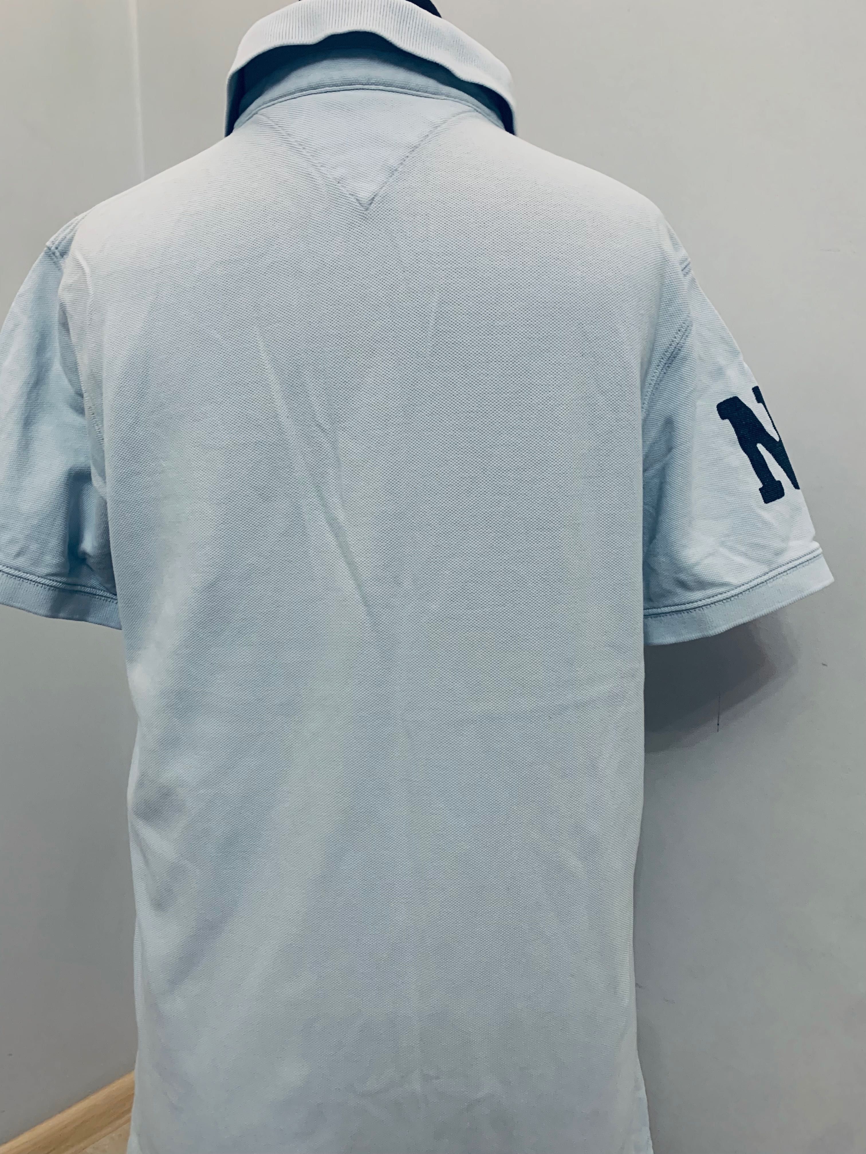 Tommy Hilfiger niebieska męska koszulka polo, bawełna r. XL extra stan