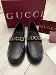 Gucci mokasyny quentin loafersy półbuty skórzane duze logo wiosenne