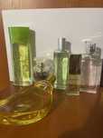 The Vert Yves Rocher, Evidence, Verveine, Iris Noir. Mistere, Kenzo Su