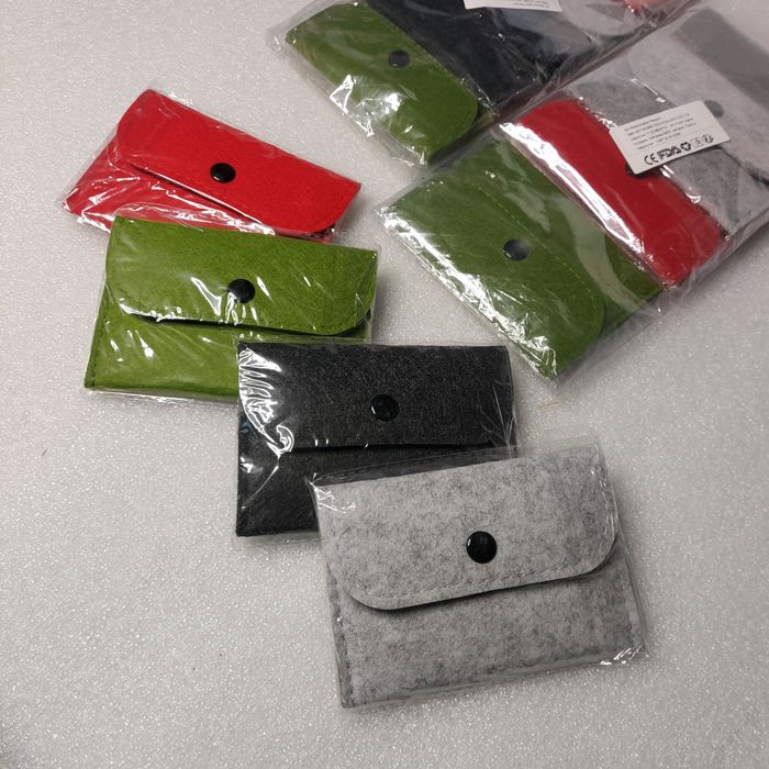 Mini krótki filc portfele wielofunkcyjne przechowywanie filc portmonet