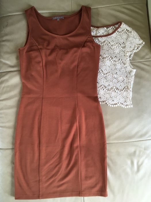 Nowa Mint&Berry boho zalando sukienka z ażurowym bolerkiem 36 S brąz M