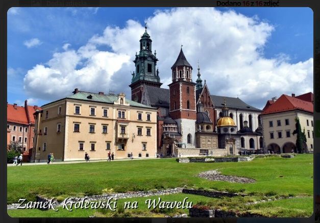 Wawel zamek królewski magnes na lodówkę 9 x 6 cm