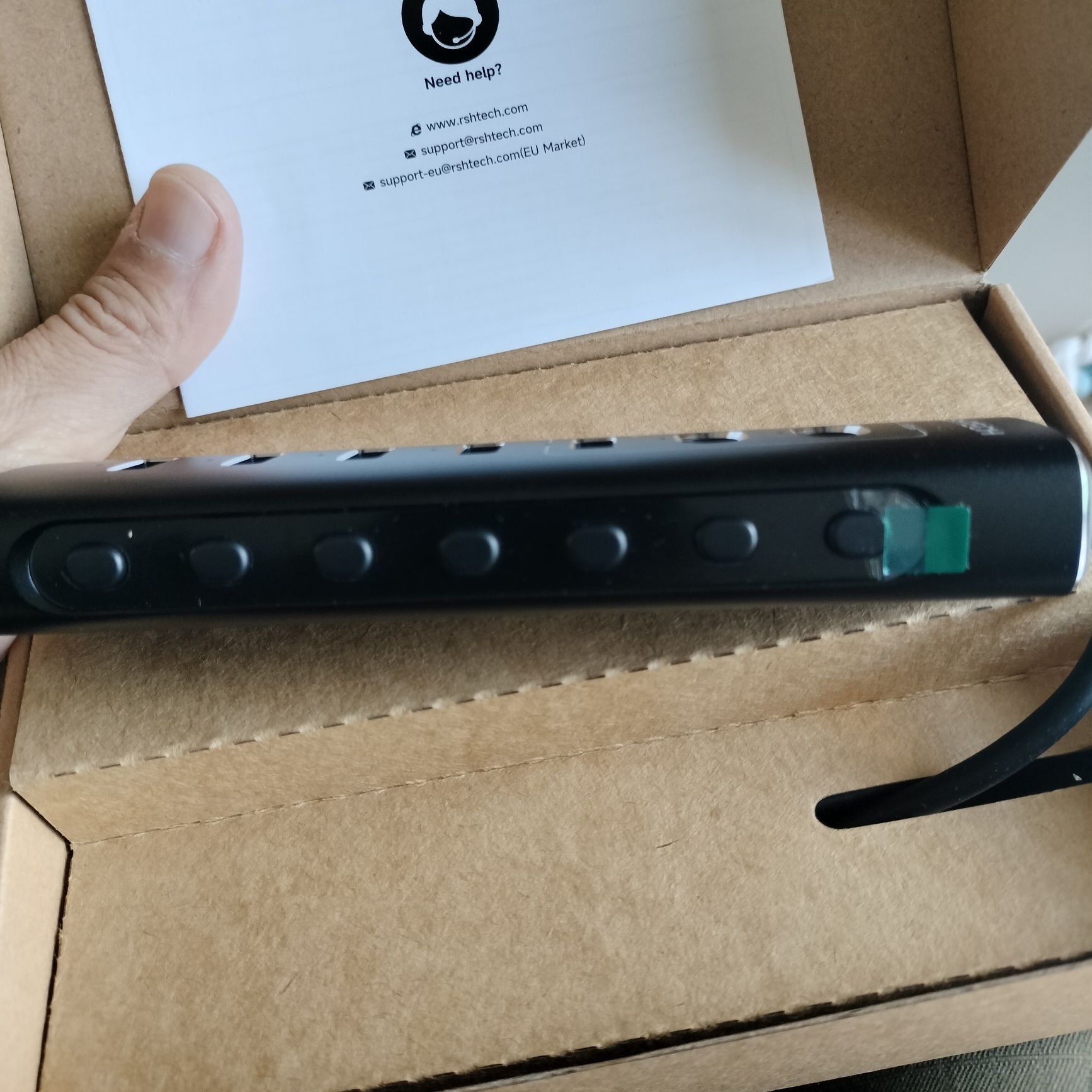Aktywny koncentrator USB z zasilaczem, RSHTECH 7-portowy x2 C