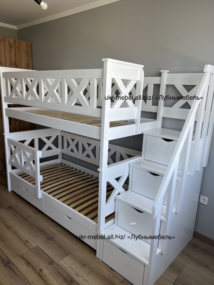 Двухъярусная деревянная кровать Оскар,(двоповерхове) ліжко