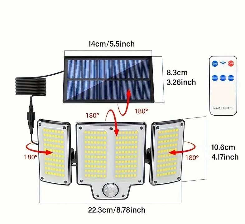luz com painel solar