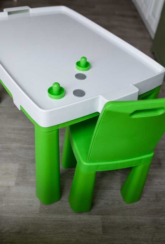 Столик з грою аерохокей стільчики долоні пластикові дитячі меблі нові