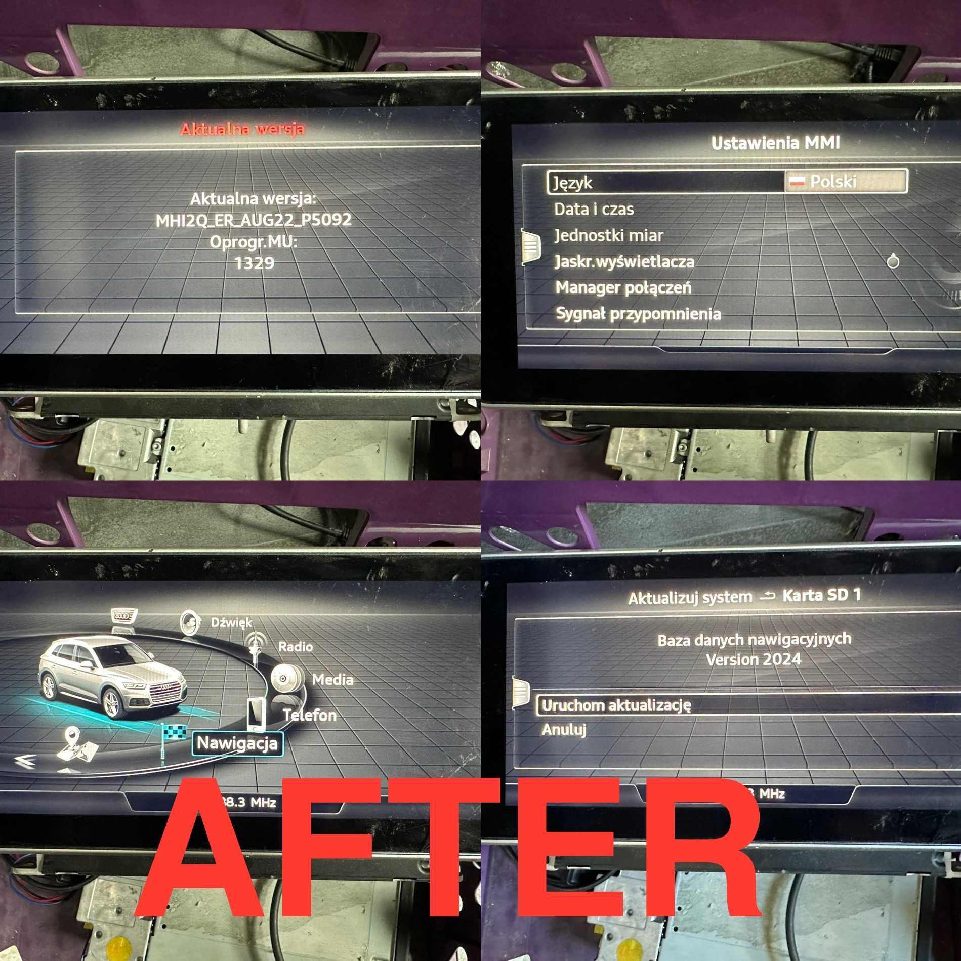 AUDI A3 Q3 Q5 Q7 A4 A5 A6 Konwersja USA EU MMI 3G MIB2 Polskie Menu !!