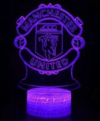 Lampka Nocna Dla Dzieci Manchester United 3D LED + Pilot