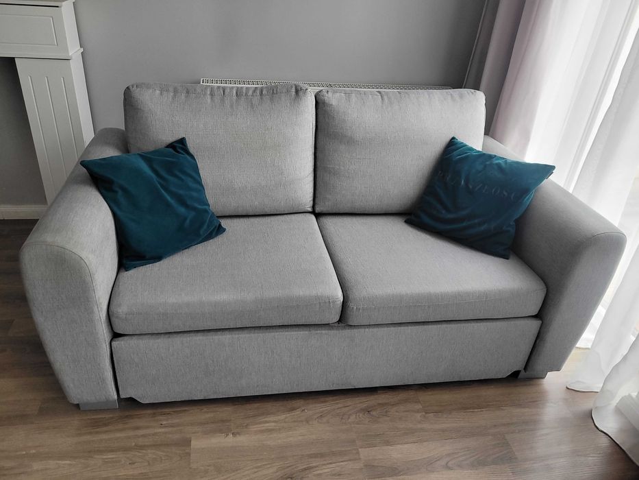 sofa 2-osobowa szara z funkcją spania