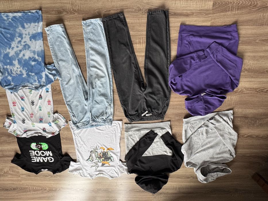 H&M mega paka komplet ubrań 134/140 bluzy jeansy joggery T-shirty hm
