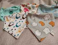 5 nowych bawełnianych śliniaków apaszek dla dziecka
