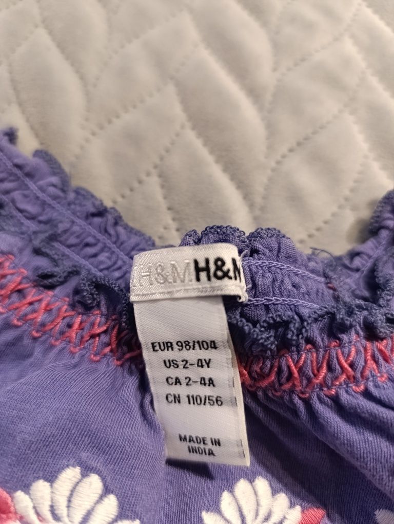 Bluzka H&M r 98 lato dziewczynka piękna