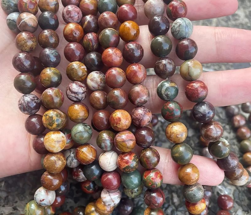 Рукоділля намисто браслети нат яшма Пікассо, є намистини нат каміння