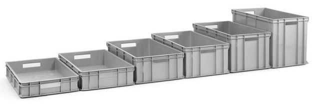 Skrzynki plastikowe, pojemniki plastikowe, magazynowe pełne