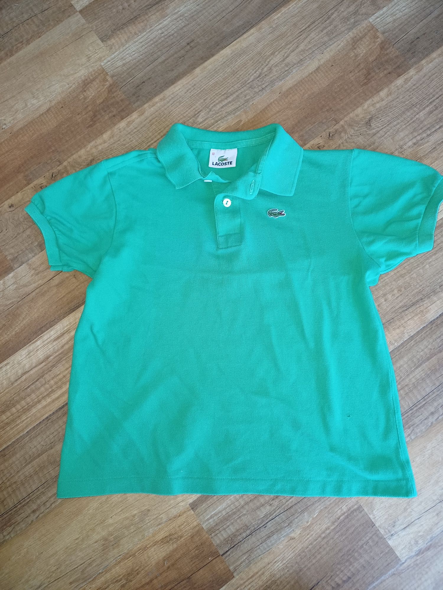Lacoste 9 10 koszulka zielona t shirt 128 134 chłopiec