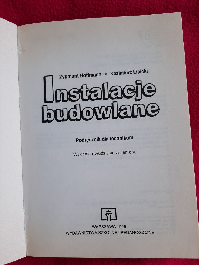 Podręcznik Instalacje budowlane Zygmunt Hoffman Kazimierz Lisicki