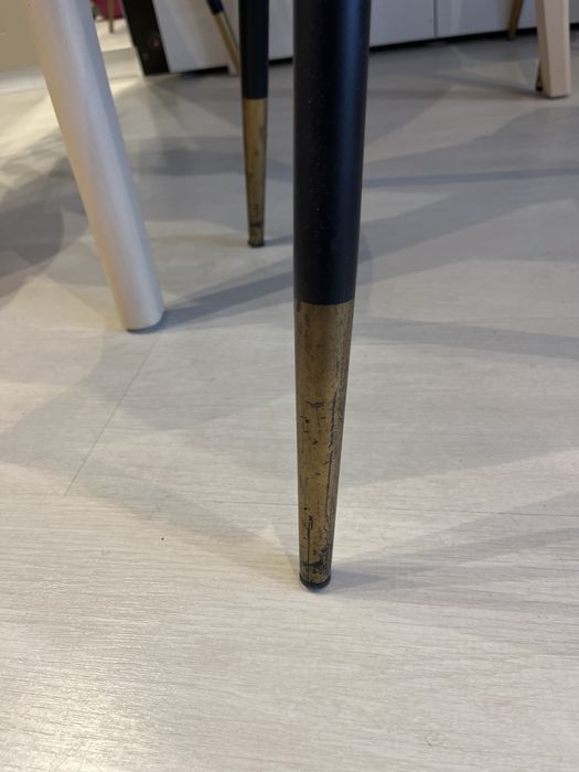 Krzesła Homla 6 sztuk czarne złote glamour fotele komplet zestaw