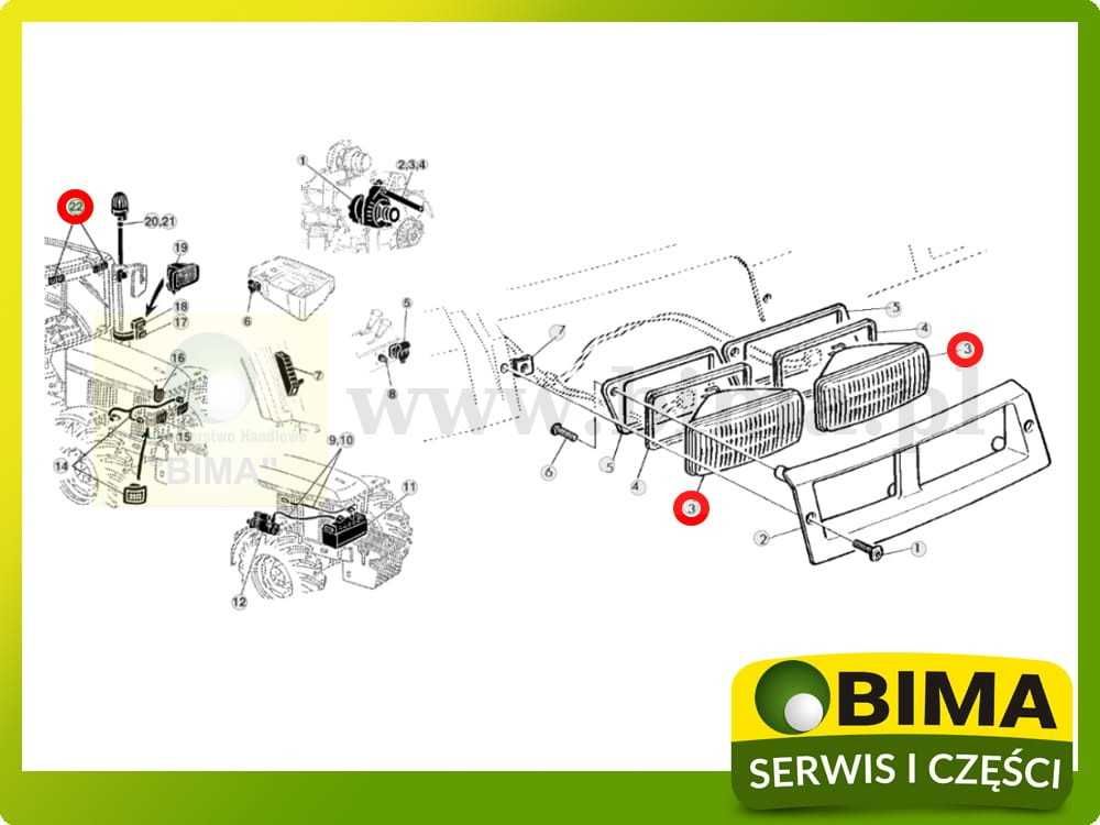Halogen lampa robocza led w dachu John Deere 6110~6600~8110T