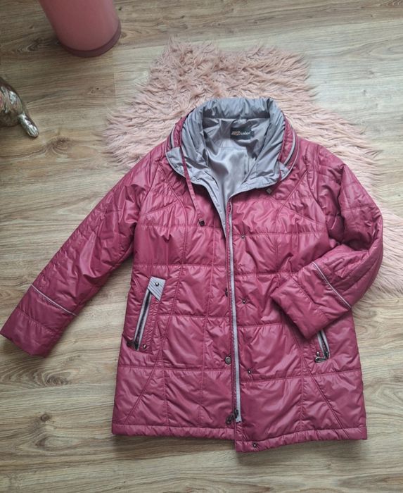 Świetna kurtka lekka przejściowa jesienna ciepła pikowana plus size 48