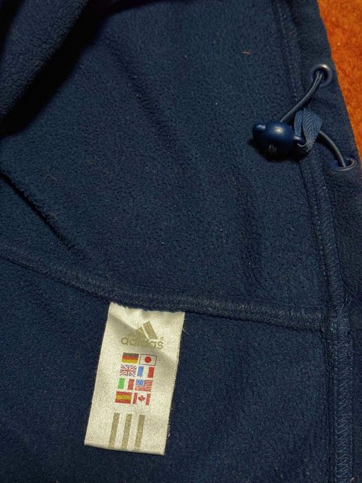 Винтажный Флисовый свитшот Adidas на утяжках