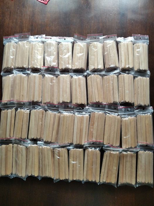 Nowe patyczki drewniane 1254 szt ,9 cm, 11 cm.