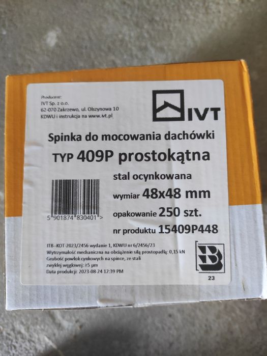 Spinka do dachówki  409 p prostokatna