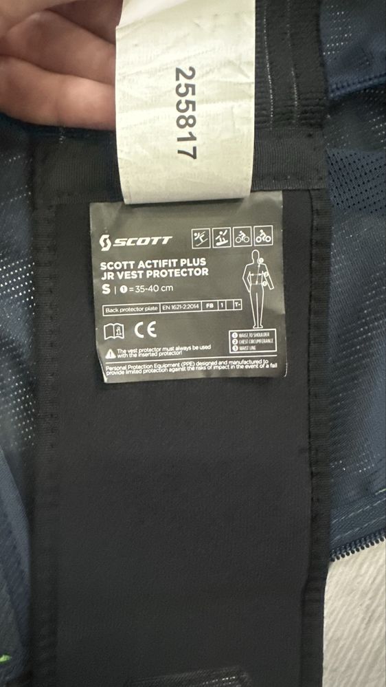 Мотозахист , захист спини, черепаха Scott Actifit plus, S, мотозащита