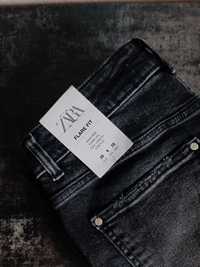 Джинси кльош Zara 2024 чорні джинсы клеш палаццо черные флер фіт